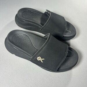 Womens KURU Slide Sandals Black Ergonomic Recovery Comfort Slip On Size 8